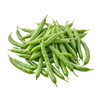 AI generated Pile of raw green beans isolated png