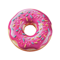 ai généré rose Donut avec arrose isolé png