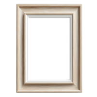 AI generated Wooden Picture Frame Portrait White isolated png