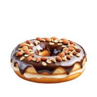 AI generated Glazed donut decorated with sprinkles isolated png