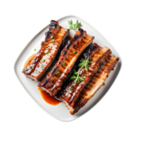 AI generated Grilled pork ribs isolated png