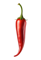 AI generated single Red hot chili pepper isolated png