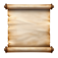 AI generated Old mediaeval paper sheet, parchment scroll isolated png