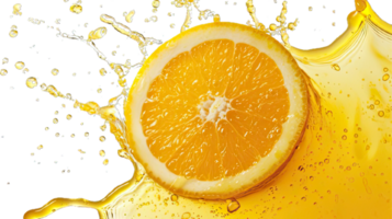 AI generated Collection of PNG. Orange juice splash isolated on transparent background. png