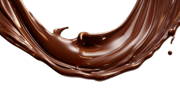 AI generated Collection of PNG. Melted dark chocolate flow isolated on a transparent background. png