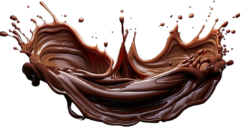 AI generated Collection of PNG. Melted dark chocolate flow isolated on a transparent background. png