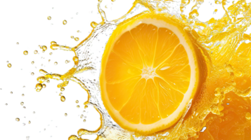 AI generated Collection of PNG. Orange juice splash isolated on transparent background. png