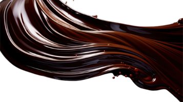 AI generated Collection of PNG. Melted dark chocolate flow isolated on a transparent background. png