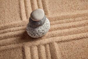 Japanese Zen stone garden photo