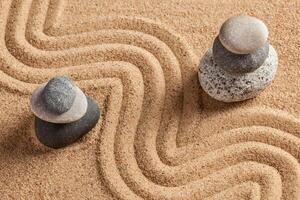 Japanese Zen stone garden photo