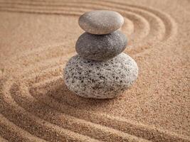 Japanese Zen stone garden photo