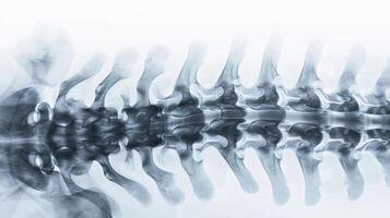 AI generated Spinal X-ray showing cervical, thoracic, and lumbosacral vertebrae photo