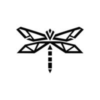 minimalista geométrico libélula logo diseño vector