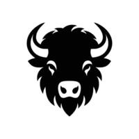 Silhouette of a bison head isolated on a white background vector