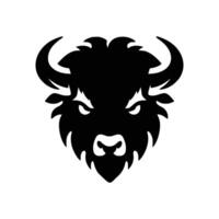 Silhouette of a bison face isolated on a white background vector