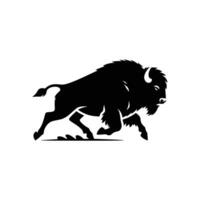 Silhouette of a bison isolated on a white background vector