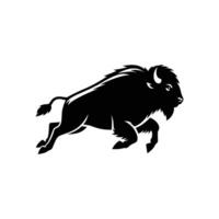 Silhouette of a bison isolated on a white background vector