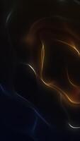 Vertical video - elegant flowing and rippling neon colored gold and blue glowing fractal light wave background animation. This modern abstract motion background is full HD and a seamless loop.