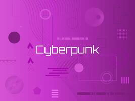 Bright design templates in cyberpunk style. Geometric shapes and figures vector