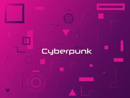 Bright design templates in cyberpunk style. Geometric shapes and figures vector