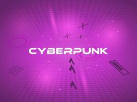 Bright design templates in cyberpunk style. Geometric shapes and figures vector