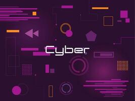 Bright design templates in cyberpunk style. Geometric shapes and figures vector