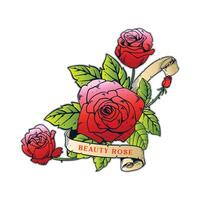 rose flower hand drawn element design vector