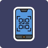 teléfono inteligente qr código vector icono