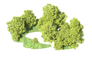 verde bosque aislado en antecedentes. 3d representación - ilustración png