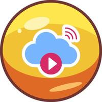 Cloud Vedio Playing Vector Icon