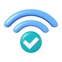 Wi-Fi collegato 3d illustrazione icona png