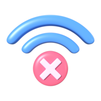 Wifi verbinding verbroken 3d illustratie icoon png