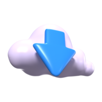 Download from Cloud 3D Illustration Icon png