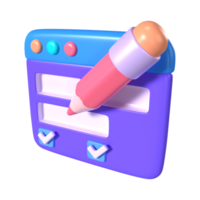 formulario electrónico 3d ilustración icono png