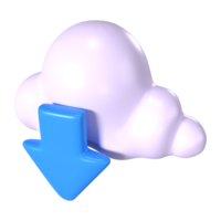 Download from Cloud 3D Illustration Icon png