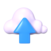 Hochladen in Cloud 3D-Illustrationssymbol png