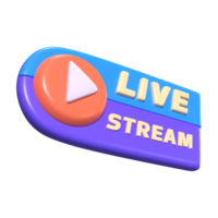 Live-Streaming-Symbol für 3D-Illustration png