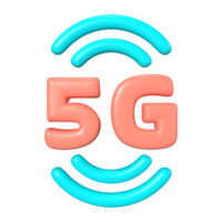 5g 3d illustratie icoon png