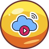 Cloud Vedio Playing Vector Icon