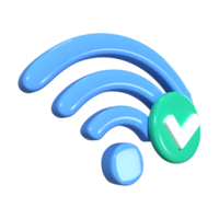 Wifi conectado 3d ilustración icono png