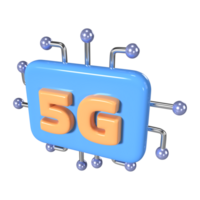 ícone de ilustração 3d 5g png