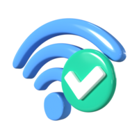 Wifi connecté 3d illustration icône png