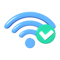 wiFi ansluten 3d illustration ikon png