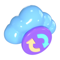 nube sincronización 3d ilustración icono png