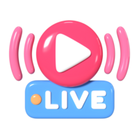 Live-Streaming-Symbol für 3D-Illustration png