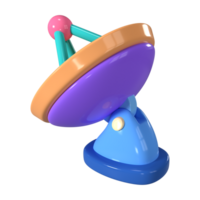 satélite plato 3d ilustración icono png