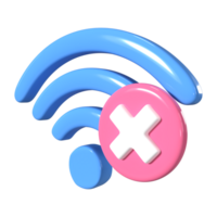 WiFi Disconnected 3D Illustration Icon png