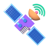 icona dell'illustrazione 3d del satellite png
