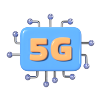 ícone de ilustração 3d 5g png