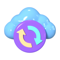 Cloud Synchronization 3D Illustration Icon png